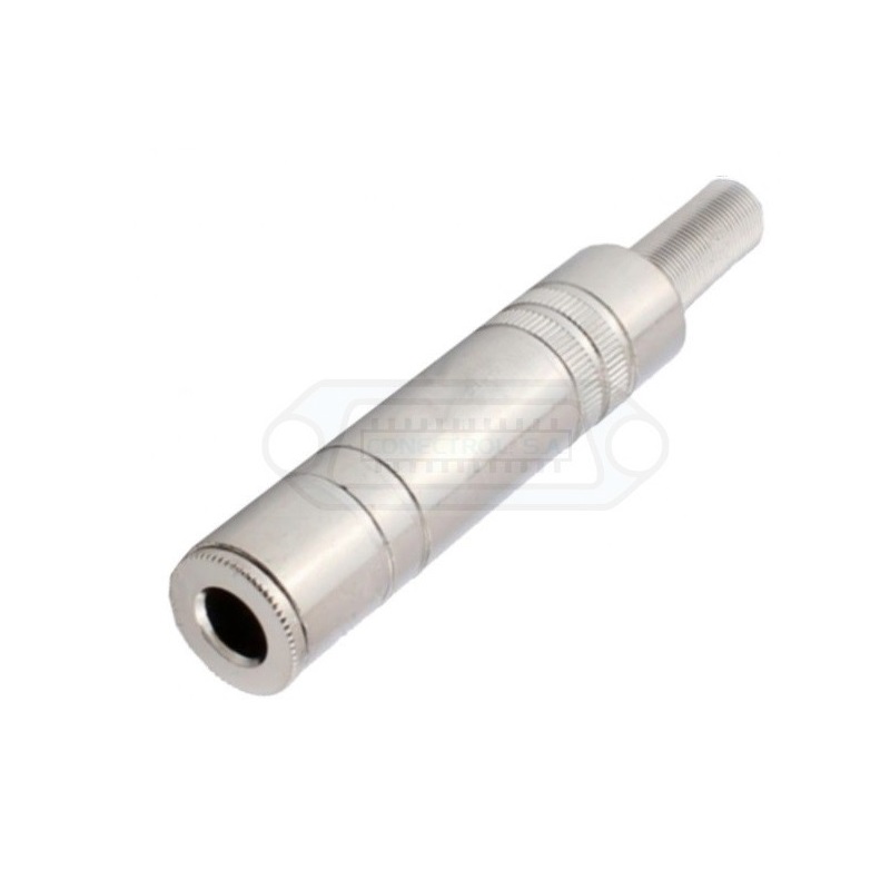 CONECTOR JACK 6.35mm HEMBRA ESTÉREO AÉREO METÁLICO