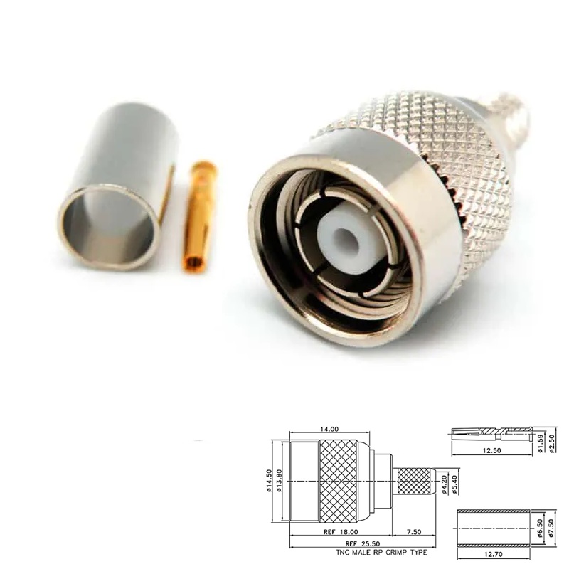 CONECTOR TNC RP MACHO CRIMPAR RG59/LMR240