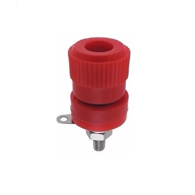 BANANA HEMBRA Ø4mm CHASIS AISLADO NIQUELADA ROJO