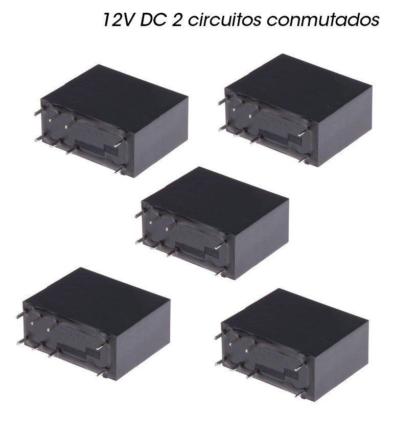 KIT RELES 12VCC 2 CIRCUITOS CONMUTADO 250VAC 5A CEBEK C-4012