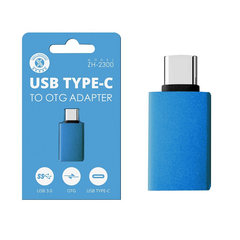 ADAPTADOR OTG COMPACTO USB-A HEMBRA a USB-C MACHO 3.0 AZUL
