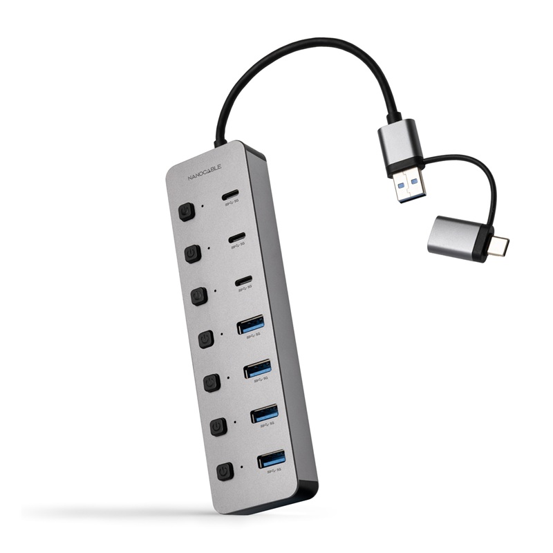 HUB USB 3.0 USB-C/A 7P (4x USB-A + 3x USB-C) POWER IN 5V USB-C